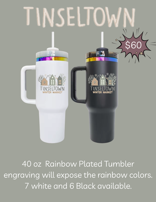 TINSELTOWN RAINBOW PLATED TUMBLER